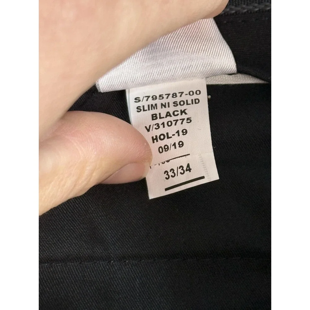 Banana Republic Pants Mens 33x34 Black Slim Fit Stretch Chino Straight Casual